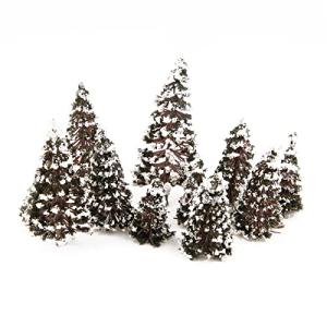 Yetaha 16Pcs Mixed Scale Cedar Trees for Dioramas