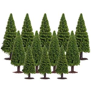 Wakauto 15-Piece Mixed Size Model Cedar Trees