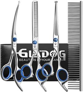 GLADOG 4-in-1 Dog Grooming Scissors with Safety Tips