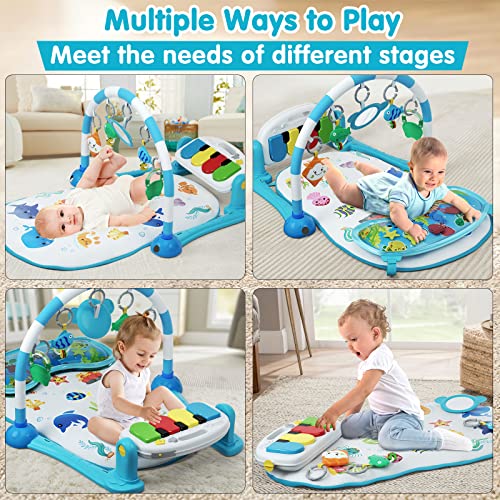 UNIH Baby Gym Play Mat with Piano and Water Mat