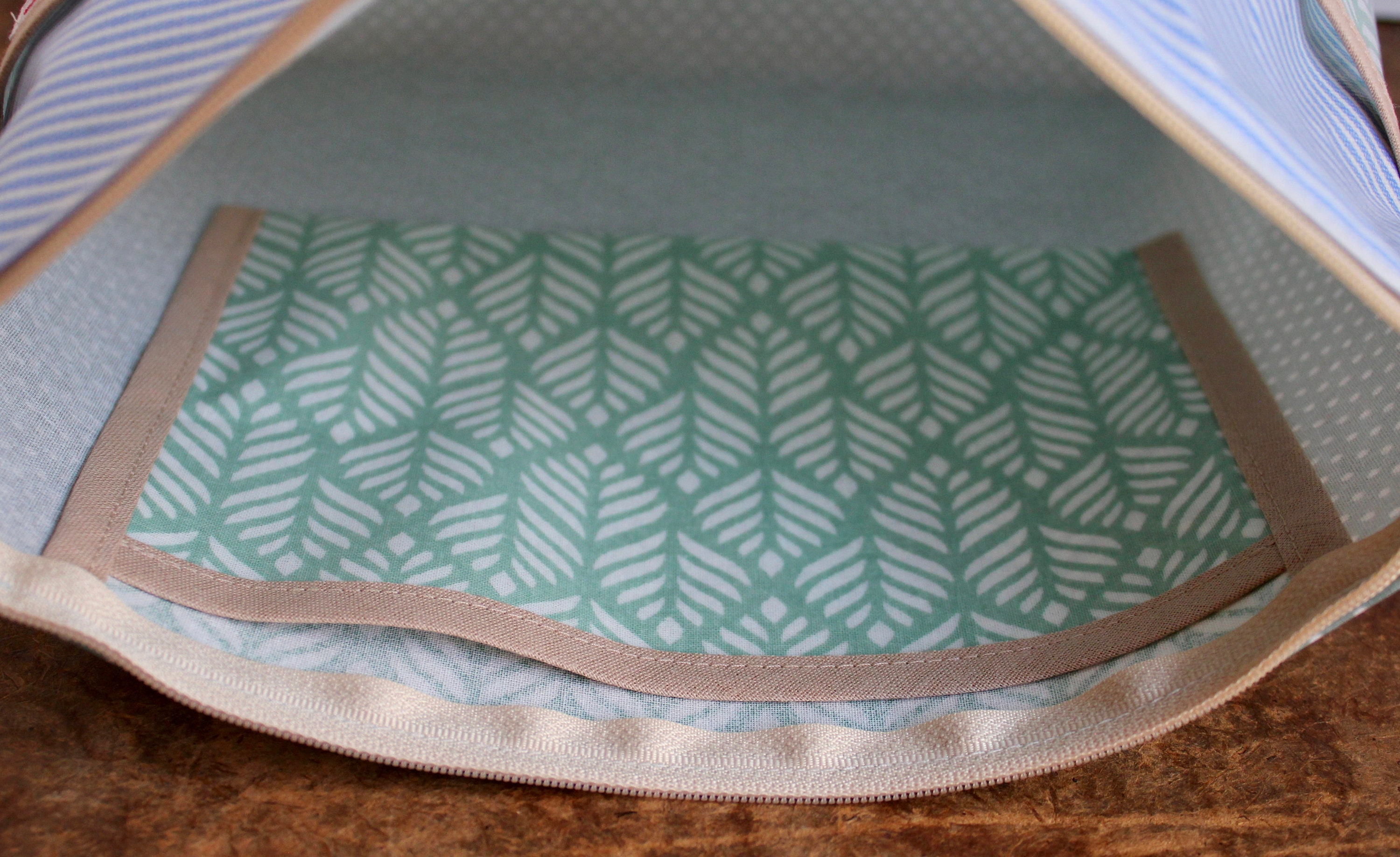 Washable Travel Cosmetic Bag - Dots & Leaves