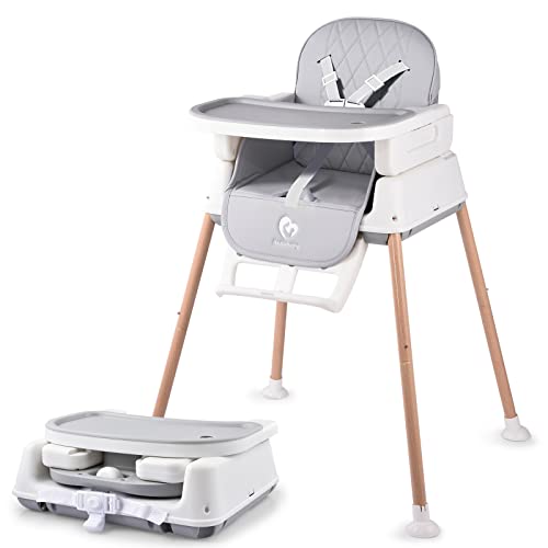 3 in 1 Convertible Baby High Chair - Red Gray