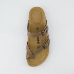 Cushionaire Luna Low-Heel Slide Sandals, Brown