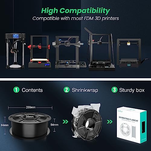 SUNLU 1.75mm ABS 3D Printer Filament, Black 1kg