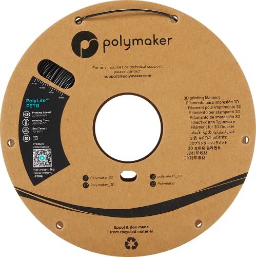 Polymaker PolyLite Black PETG Filament 1kg 1.75mm