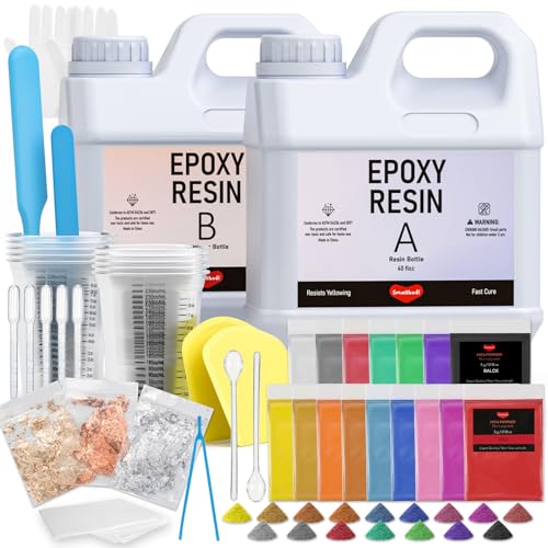 80 OZ Epoxy Resin Kit with 16 Color Powders