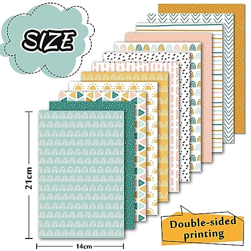 60 Pcs Boho Rainbow Scrapbook Decorative Paper