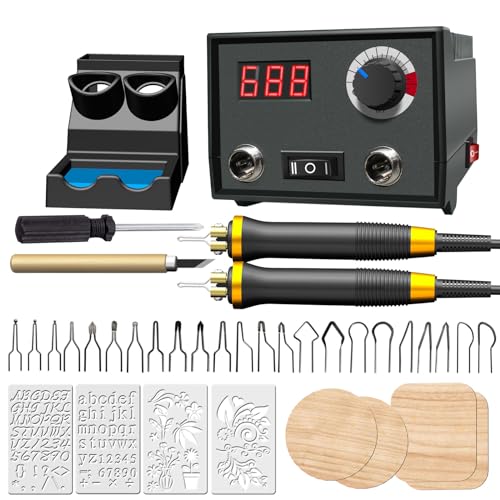 Dual Pen Wood Burning Kit with Adjustable Heat