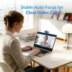 NEWORK 4K Webcam for PC with Stable Auto Focus, Smooth Video, 2 Noise-Cancelling Microphones, USB Plug & Play, Ideal for Online Teaching, Meetings, and Remote Communication