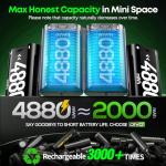 OIVO Rechargeable Battery for XboxOne/Xbox Series X|S, 4 x 4880mWh Xbox Batteries, Xbx Series Battery Charger Station for XboxOne S|X/Elite Controllers