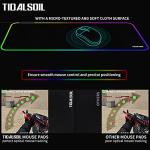 TIDALSOIL RGB Gaming Mouse Pad, 31.5 x 11.8 Inch Oversized Mouse Mat with 13 Light Modes, Non-Slip Rubber Base, Large Keyboard Pad for PC Gaming, Office，Black（Multiple USB Ports）
