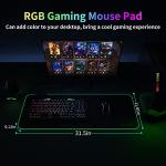 TIDALSOIL RGB Gaming Mouse Pad, 31.5 x 11.8 Inch Oversized Mouse Mat with 13 Light Modes, Non-Slip Rubber Base, Large Keyboard Pad for PC Gaming, Office，Black（Multiple USB Ports）