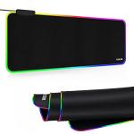 TIDALSOIL RGB Gaming Mouse Pad, 31.5 x 11.8 Inch Oversized Mouse Mat with 13 Light Modes, Non-Slip Rubber Base, Large Keyboard Pad for PC Gaming, Office，Black（Multiple USB Ports）