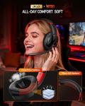 acer Wireless Gaming Headset, PS5 Headset with 2.4GHz for Ps5, Ps4, PC, Switch, Bluetooth 5.3 + 100Hrs Gaming Headphones with Noise Canceling Mic for Laptop, Mobile, Mac, 50mm Drivers (Red)