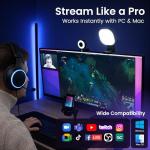 Webcam Streaming Kit with USB RGB Microphone & LED Light – 1080P 30FPS Streaming Camera Bundle for Twitch, YouTube, Podcasting, WFH – PC & Mac Compatible (Console Requires Computer & Capture Card)
