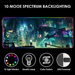 Imegny RGB Mouse Pad, XXL LED Gaming Mouse Mat Heavy Duty Anty Slip 35.4 * 15.7 Inches greencity