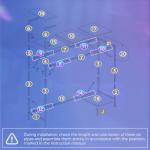 MAHANCRIS Gaming Desk, Computer Desk with Charging Station and LED Light, Small PC Desk with Side Storage Bag and Shelves, 2 Hooks, for Living Room, Home Office, Bedroom Black CDHS134E01