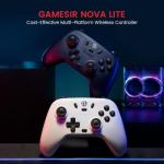 GameSir Nova Lite Wireless Gamepad for PC, Android, iOS, Switch & Steam Deck – Green Controller with Hall Effect Joysticks, Turbo Mode, Dual Vibration, Bluetooth & 2.4G - Green