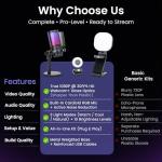 Webcam Streaming Kit with USB RGB Microphone & LED Light – 1080P 30FPS Streaming Camera Bundle for Twitch, YouTube, Podcasting, WFH – PC & Mac Compatible (Console Requires Computer & Capture Card)