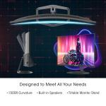 Sceptre Curved 32-Inch Gaming Monitor, 1920 × 1080, Up to 240+Hz, 1ms, 110% sRGB, AMD FreeSync Premium, Built-in Speakers, HDMI DisplayPort, Machine Black (C325B-FWD240 Series)