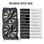 QTHREE Geforce GTX 960 4GB Graphics Card, GDDR5 128-bit, DP, HDMI, DVI, Video Card for PC, Computer GPU, PCI Express x16