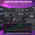 AULA WIN68 HE Mechanical Gaming Keyboard 60%, Hall Effect Magnetic Switch, Fast Trigger Mode Adjustable Actuation, 8000Hz Polling Rate, RGB Backlit, Wired Black Keyboard for Laptop/PC Gamer