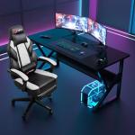 DL-win Video Gaming Chair for Adults, Computer Chair with Footrest and Ergonomic High Back, Big and Tall Gamer Chair with Massage Lumbar Support, 360° Swivel Height Adjustable Computer Chair, White