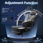 DL-win Video Gaming Chair for Adults, Computer Chair with Footrest and Ergonomic High Back, Big and Tall Gamer Chair with Massage Lumbar Support, 360° Swivel Height Adjustable Computer Chair, White