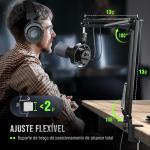 FIFINE K688 Podcast Microphone Kit, USB/XLR Dynamic Microphone with Boom Arm for PC/XLR Mixer, Gaming Mic with Mute Button, Headphone Jack for Vocal, Voice-Over, Streaming, Music Recording -K688CT