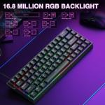 AULA WIN68 HE Mechanical Gaming Keyboard 60%, Hall Effect Magnetic Switch, Fast Trigger Mode Adjustable Actuation, 8000Hz Polling Rate, RGB Backlit, Wired Black Keyboard for Laptop/PC Gamer