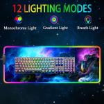 Armanza RGB Gaming Mouse Pad, Large Mousepad with Led Light, Keyboard Pad Gaming Accessories for Desk, Non-Slip Rubber Base Big Mouse Mat for Gamer, 31.5 X 11.8 Inch, Dazzling Galaxy