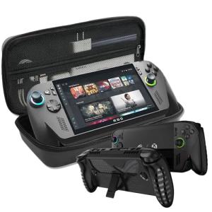 Qumusaa ROG XBOX ALLY X Carrying Case Set, PU Carrying Case & Silicone Protective Skin, Hard Travel Storage Bag Compatible with ASUS ROG Xbox Ally X/ROG Xbox Ally 2025 Gaming Handheld Console