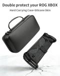 Qumusaa ROG XBOX ALLY X Carrying Case Set, PU Carrying Case & Silicone Protective Skin, Hard Travel Storage Bag Compatible with ASUS ROG Xbox Ally X/ROG Xbox Ally 2025 Gaming Handheld Console