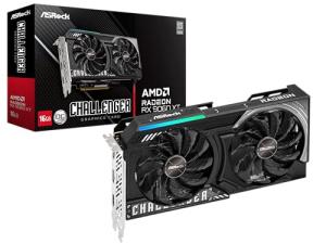 ASRock Radeon RX 9060 XT Challenger 16GB GDDR6 OC Graphics Card | 3300 MHz Boost | Dual Fan | 0dB Cooling | Metal Backplate | PCIe 5.0 | DisplayPort 2.1a, HDMI 2.1b