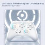 Machenike G3V2 Bluetooth Controller for Pc/Switch/Ios/Android, Hall Effect Joysticks, RGB Lighting Gaming Controller,2 Programmable Buttons,1000mah Battery With Charging Station, Black