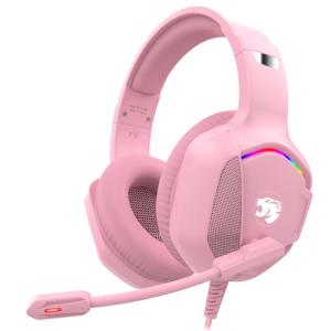 Gaming Headset with Microphone for Pc, Xbox One Series X/s, Ps4, Ps5, Switch, Stereo Wired Noise Cancelling Over-Ear Headphones with Mic, RGB, for Computer, Laptop, Mac, Nintendo (Pink)