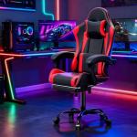 Magshion Gaming Chair, Ergonomic Computer Chair with Linkage Armrests, Height Adjustable Video Game Chair with Footrest and Headrest for Silla Gamer and Adults, 350 Lbs Capacity, Red