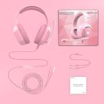 Gaming Headset with Microphone for Pc, Xbox One Series X/s, Ps4, Ps5, Switch, Stereo Wired Noise Cancelling Over-Ear Headphones with Mic, RGB, for Computer, Laptop, Mac, Nintendo (Pink)