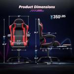 Magshion Gaming Chair, Ergonomic Computer Chair with Linkage Armrests, Height Adjustable Video Game Chair with Footrest and Headrest for Silla Gamer and Adults, 350 Lbs Capacity, Red