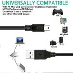 SCOVEE PS3 Charger Cable,10ft PS3 Controller Charging Cord,Mini USB Cable for Sony Playstation 3 Controller DualShock 3 PS Move Slim Wireless Game,TI84 Plus CE Charging Cables Mini-B Charger Data Wire