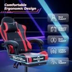 Magshion Gaming Chair, Ergonomic Computer Chair with Linkage Armrests, Height Adjustable Video Game Chair with Footrest and Headrest for Silla Gamer and Adults, 350 Lbs Capacity, Red