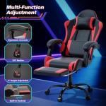 Magshion Gaming Chair, Ergonomic Computer Chair with Linkage Armrests, Height Adjustable Video Game Chair with Footrest and Headrest for Silla Gamer and Adults, 350 Lbs Capacity, Red