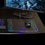 ENHANCE LED Gaming Mouse Pad RGB - Hard Mouse Pad with 7 Light Up Modes and Brightness Controls - Large Surface (13.75 x 9.8 in) with Glowing Lights and Rubber Non-Slip Grip for Desktop Gamers