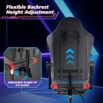 Magshion Gaming Chair, Ergonomic Computer Chair with Linkage Armrests, Height Adjustable Video Game Chair with Footrest and Headrest for Silla Gamer and Adults, 350 Lbs Capacity, Red