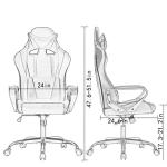 BestOffice PC Gaming Chair Ergonomic Office Chair Cheap Desk Chair Executive Task Computer Chair Back Support Modern Executive Adjustable Arms Rolling Swivel Chair for Women, Men
