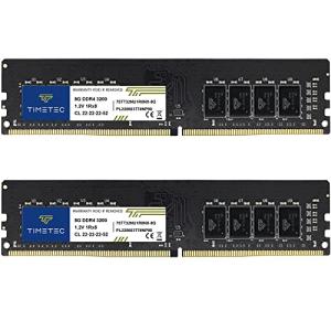Timetec 16GB KIT(2x8GB) DDR4 3200MHz (or 2933MHz or 2666MHz) PC4-25600 Non-XMP CL22 1.2V Non-ECC Unbuffered 1Rx8 Single Rank 288 Pin UDIMM Desktop PC Computer Memory RAM Module Upgrade