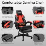 Shintenchi Gaming Chair with Footrest, Massage Lumbar Support, Height Adjustment, and 360° Swivel Seat. Ergonomic Design for Gaming