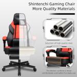 Shintenchi Gaming Chair with Footrest, Massage Lumbar Support, Height Adjustment, and 360° Swivel Seat. Ergonomic Design for Gaming