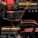 Shintenchi Gaming Chair with Footrest, Massage Lumbar Support, Height Adjustment, and 360° Swivel Seat. Ergonomic Design for Gaming