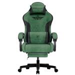 GTPLAYER Gaming Chair, Video Game Chairs with Footrest and Lumbar Support, Computer Chair for Adults with Extended Backrest, Ergonomic Reclining Silla Gamer, Fabric, Green